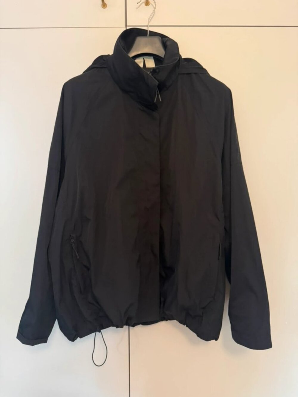 ARKET Oversized Windbreaker Jacket Black Size S